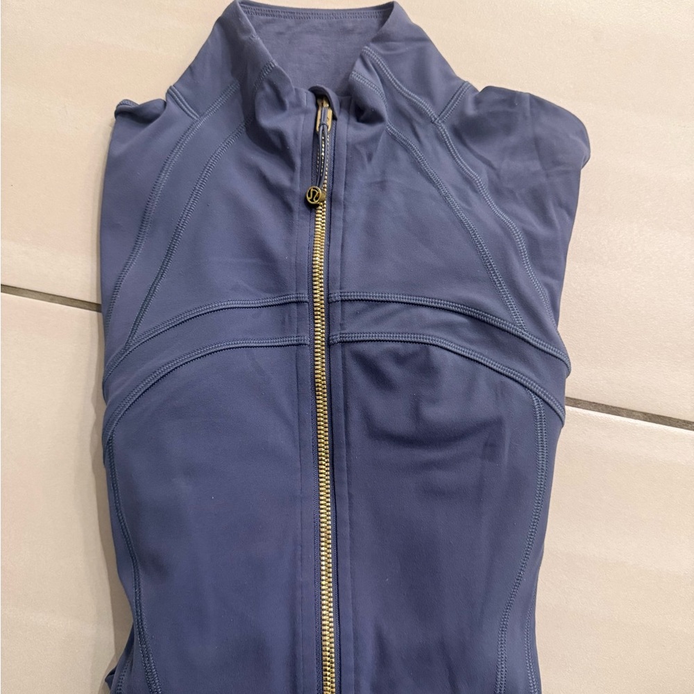 Blue Zip-Up Jacket lululemon color shade/gold size 4